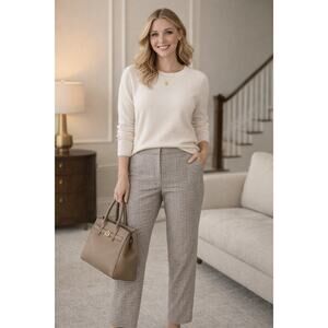 J.Jill Ponte Houndstooth Pull On Pants 12P EUC